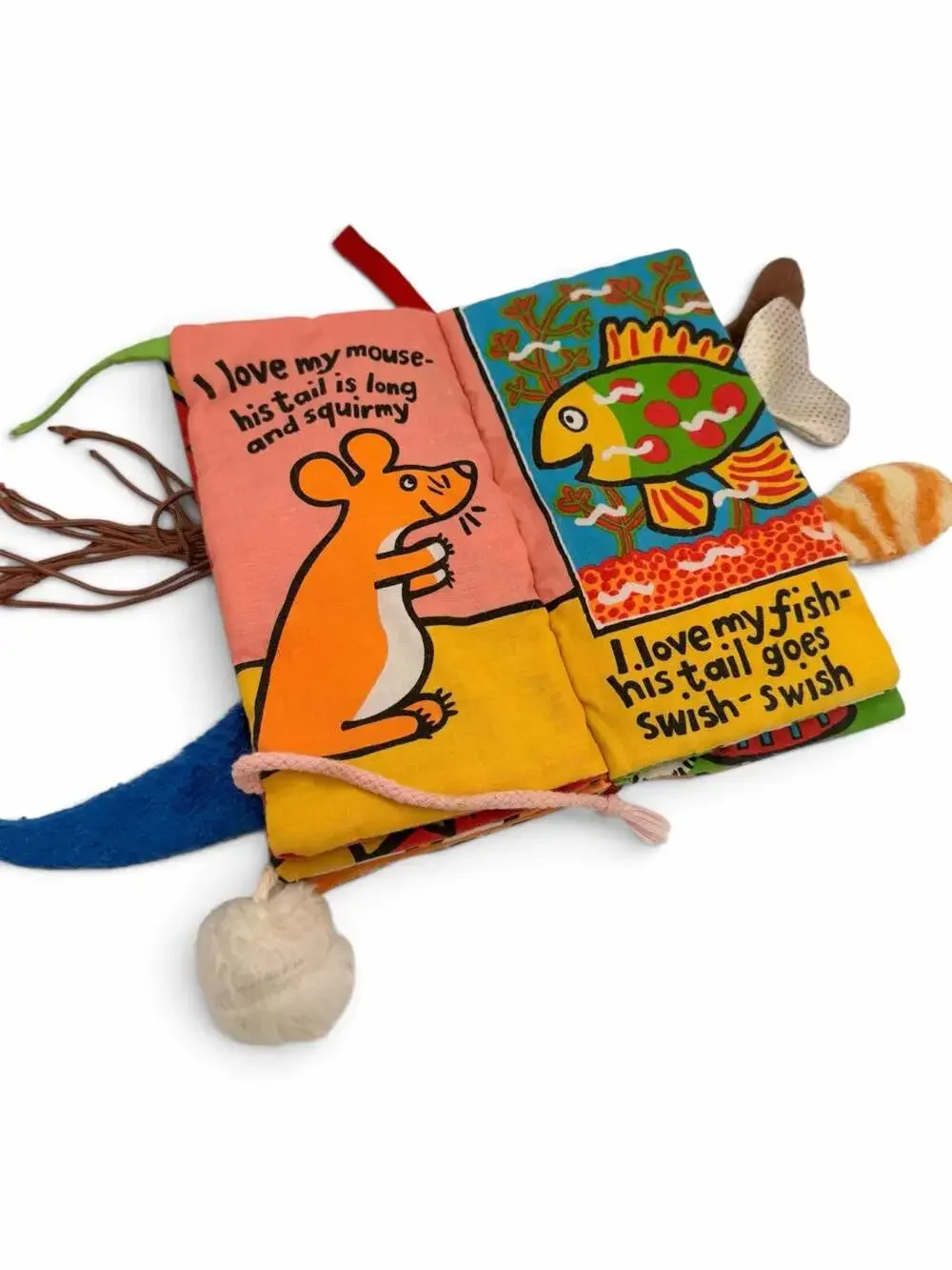 Jellycat London First Steps Pet's Tails Soft Cloth Baby Book